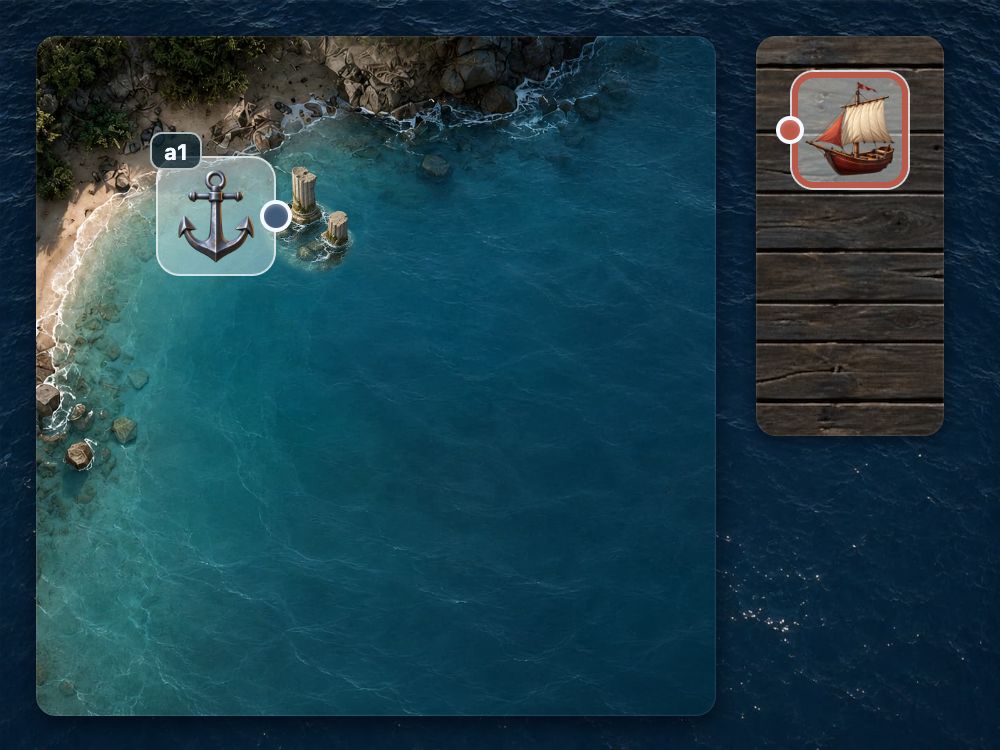 The target in a separate panel, with no anchor name assigned yet