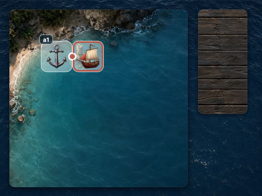 The target positioned to the right of anchor a1