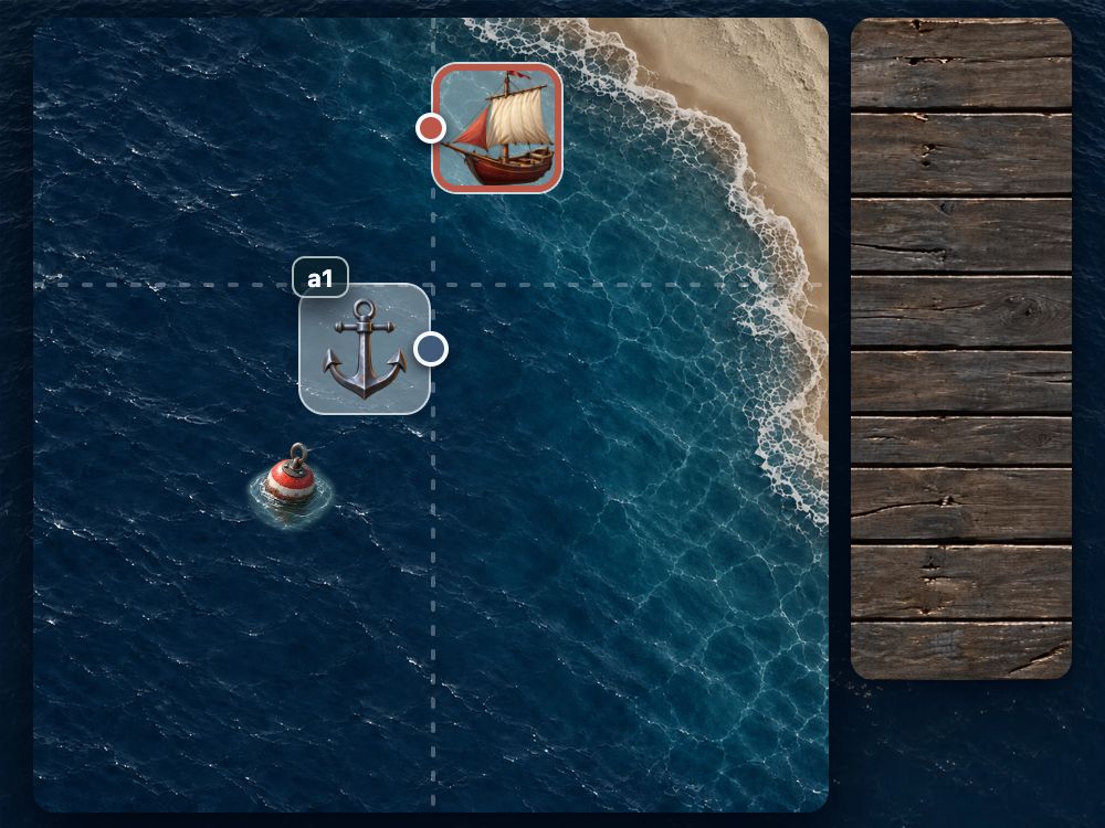 The target's left edge aligned with the anchor's right edge