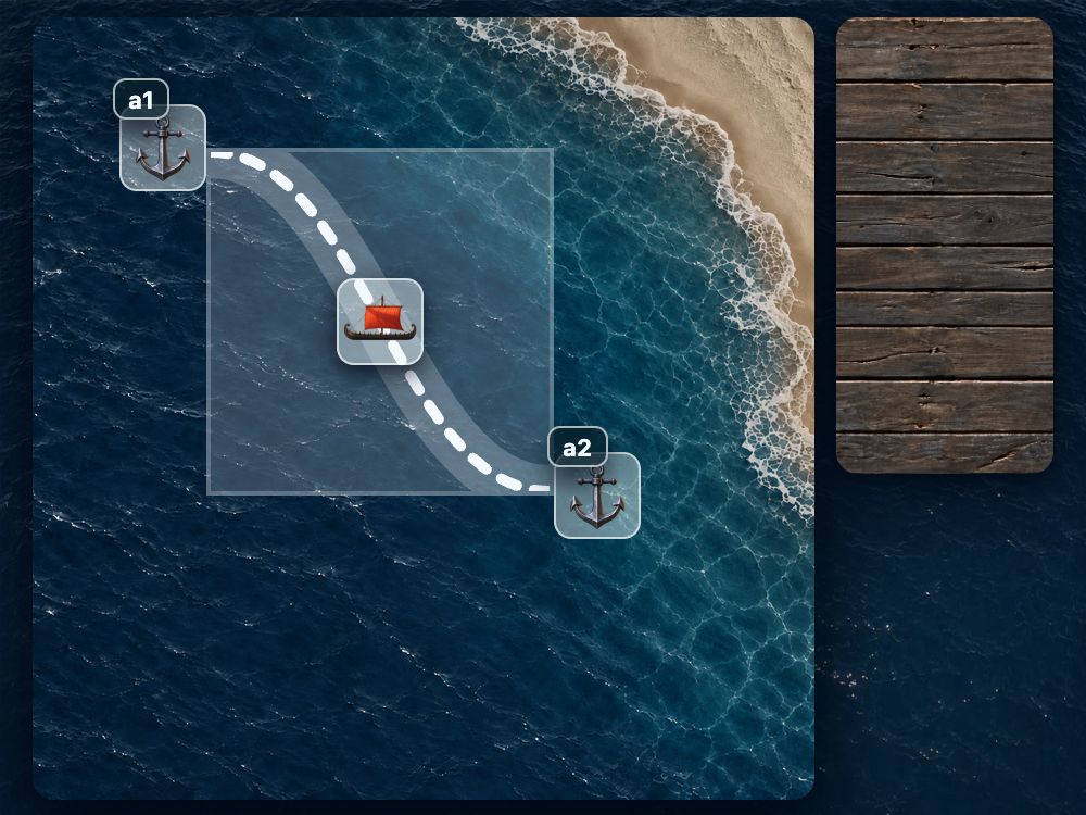The ship attached to the center of connector r1