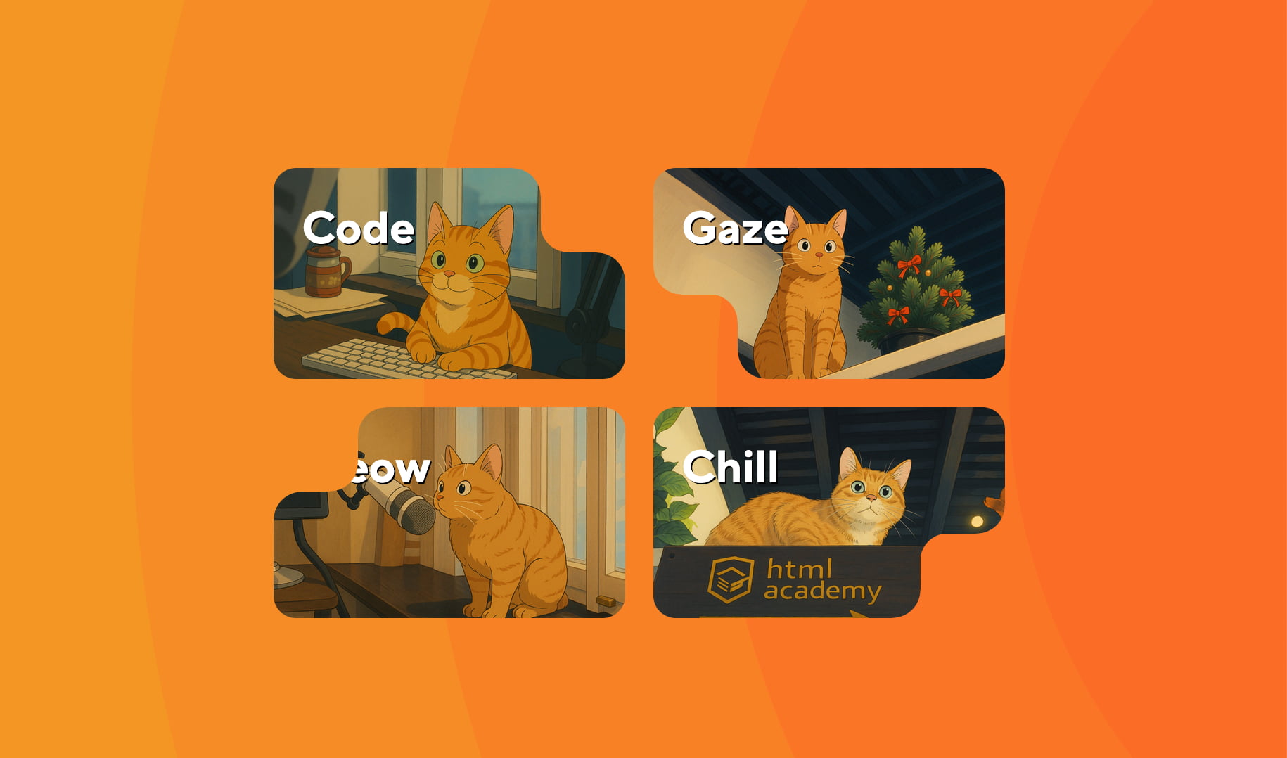 Concave corners on different sides over a complex background