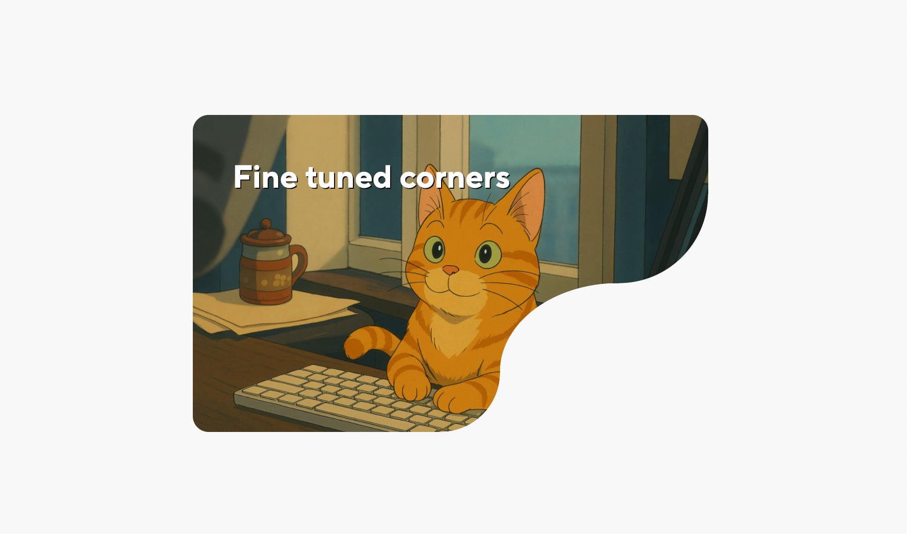 Concave corner with different corner radii